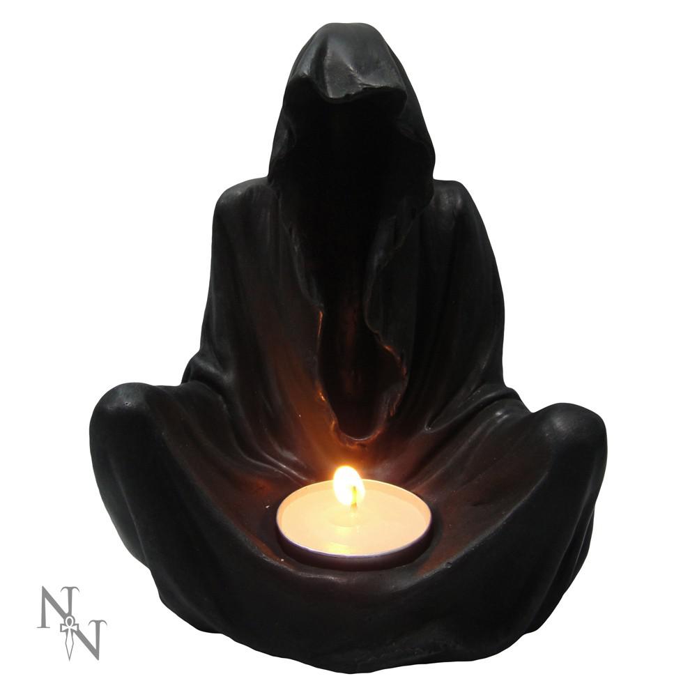Final flame, sitting reaper tealight hol Final flame, sitting reaper tealight hol
